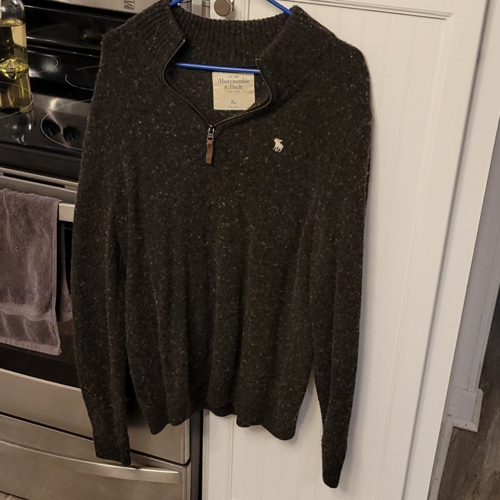Mens Abercrombie wool blend quarter zip sweater